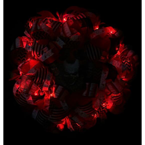 Halloween Wreath For Front Door Scary Clown Wreath Handmade 22 inch - Picture 8 of 8